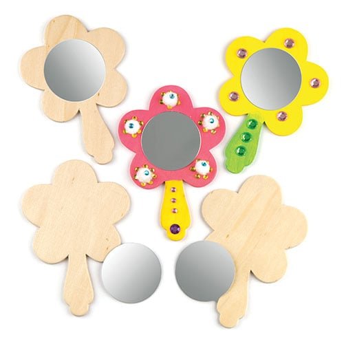 Algopix Similar Product 11 - Baker Ross Ltd Flower Wooden Mirrors