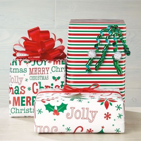 Algopix Similar Product 8 - Oh So Merry Flat Christmas Gift Wrap
