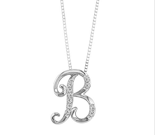 Algopix Similar Product 9 - JMS Jewelry 18K White Gold Initial B