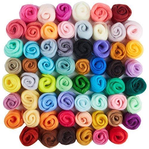 Algopix Similar Product 19 - 60 Colors Wool Roving Felting Wool