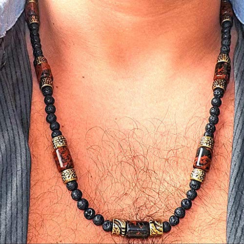 Algopix Similar Product 12 - Men Long Necklace  Real Gemstone