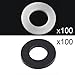 Algopix Similar Product 15 - YunShuo M6x12 Black White Nylon Flat