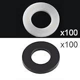 Algopix Similar Product 14 - YunShuo M6x12 Black White Nylon Flat
