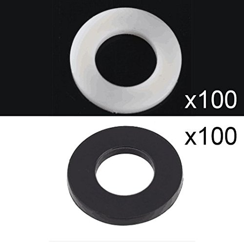 Algopix Similar Product 1 - YunShuo M6x12 Black White Nylon Flat