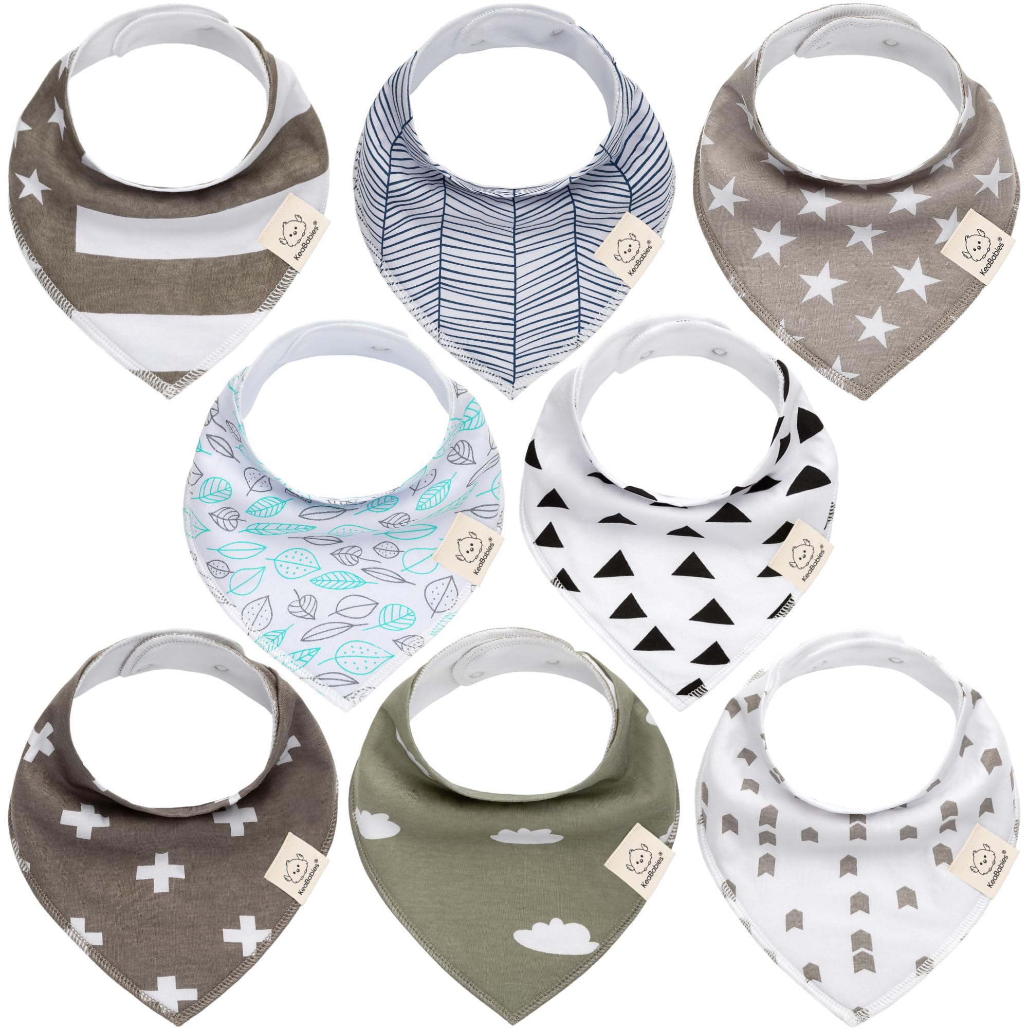 Algopix Similar Product 15 - KeaBabies 8Pack Organic Baby Bandana