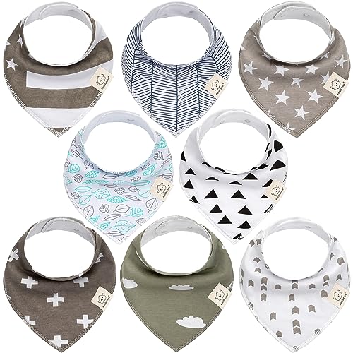 Algopix Similar Product 1 - KeaBabies 8Pack Organic Baby Bandana