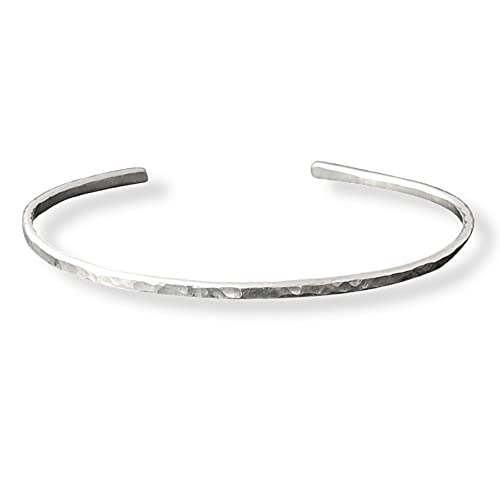 Algopix Similar Product 1 - Sterling Silver Hammered Thin Cuff