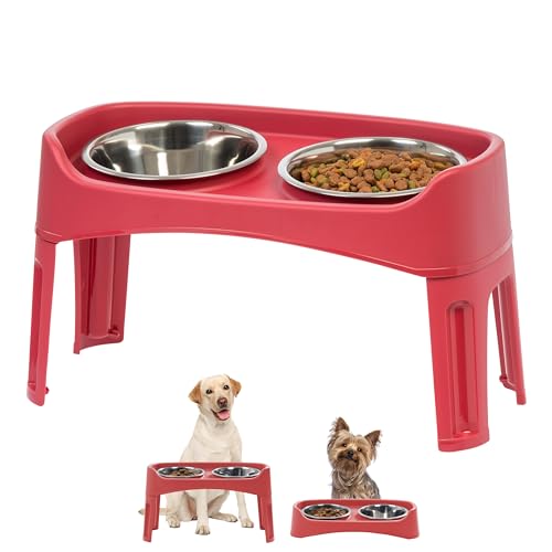 Algopix Similar Product 3 - IRIS USA Elevated Dog Bowls Adjustable