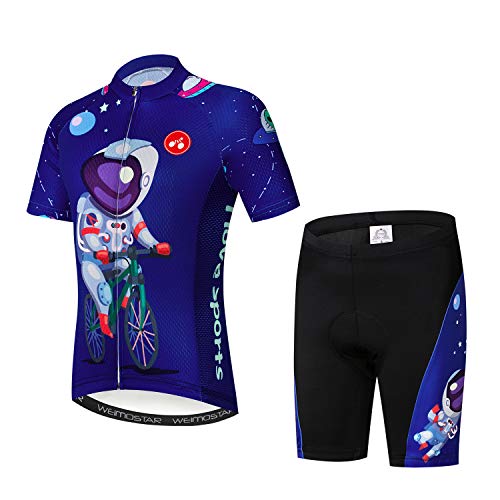 Algopix Similar Product 16 - Kids Cycling Jersey Set with 3D Padded