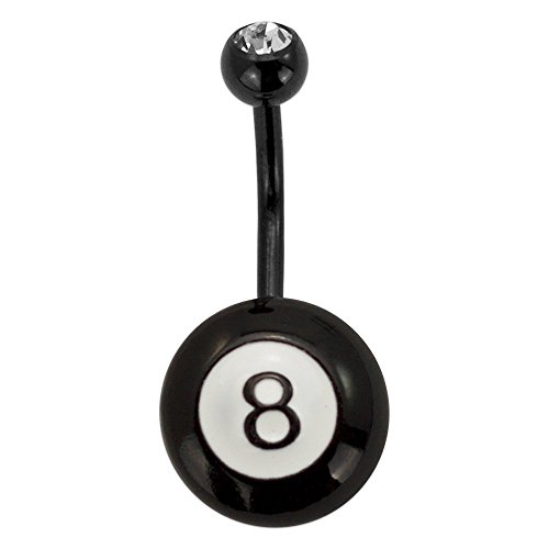 Algopix Similar Product 9 - emoji Stainless Steel 14G 8 Ball Belly