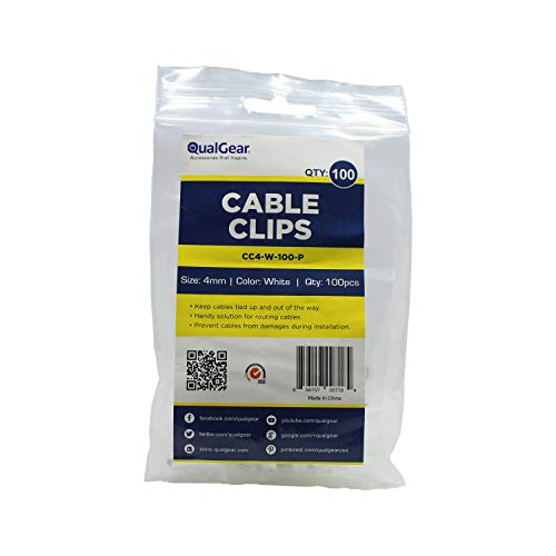 Algopix Similar Product 12 - QualGear 4mm Cable Clips White 100