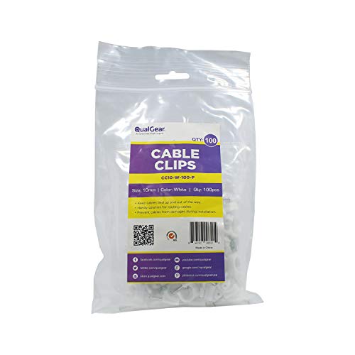 Algopix Similar Product 7 - QualGear 10mm Cable Clips White 100