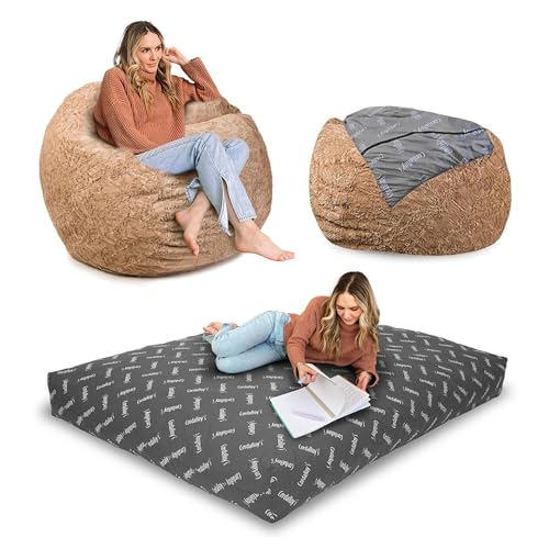 Algopix Similar Product 15 - CordaRoys Faux Fur Bean Bag 