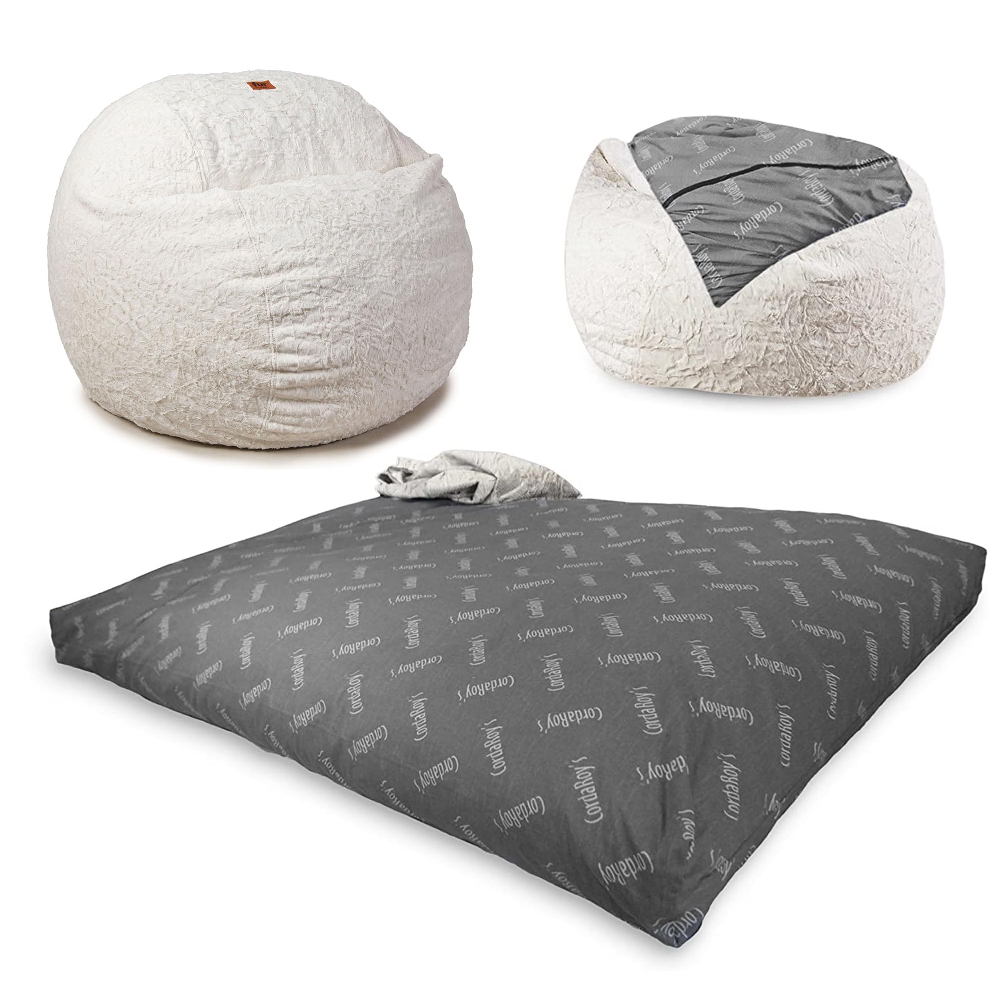 Algopix Similar Product 19 - CordaRoys Faux Fur Bean Bag 