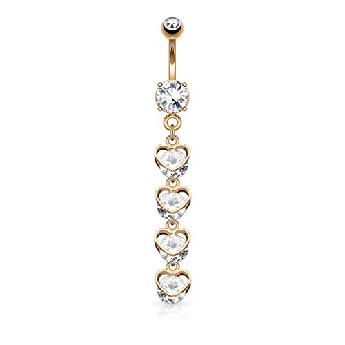 Algopix Similar Product 5 - Pierce2GO 14G 316L Heart Cascade with