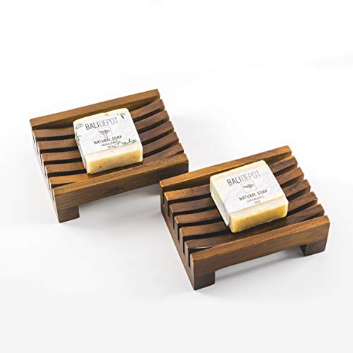 Algopix Similar Product 5 - Teak Soap Dish Gift Set  Bundle of 2