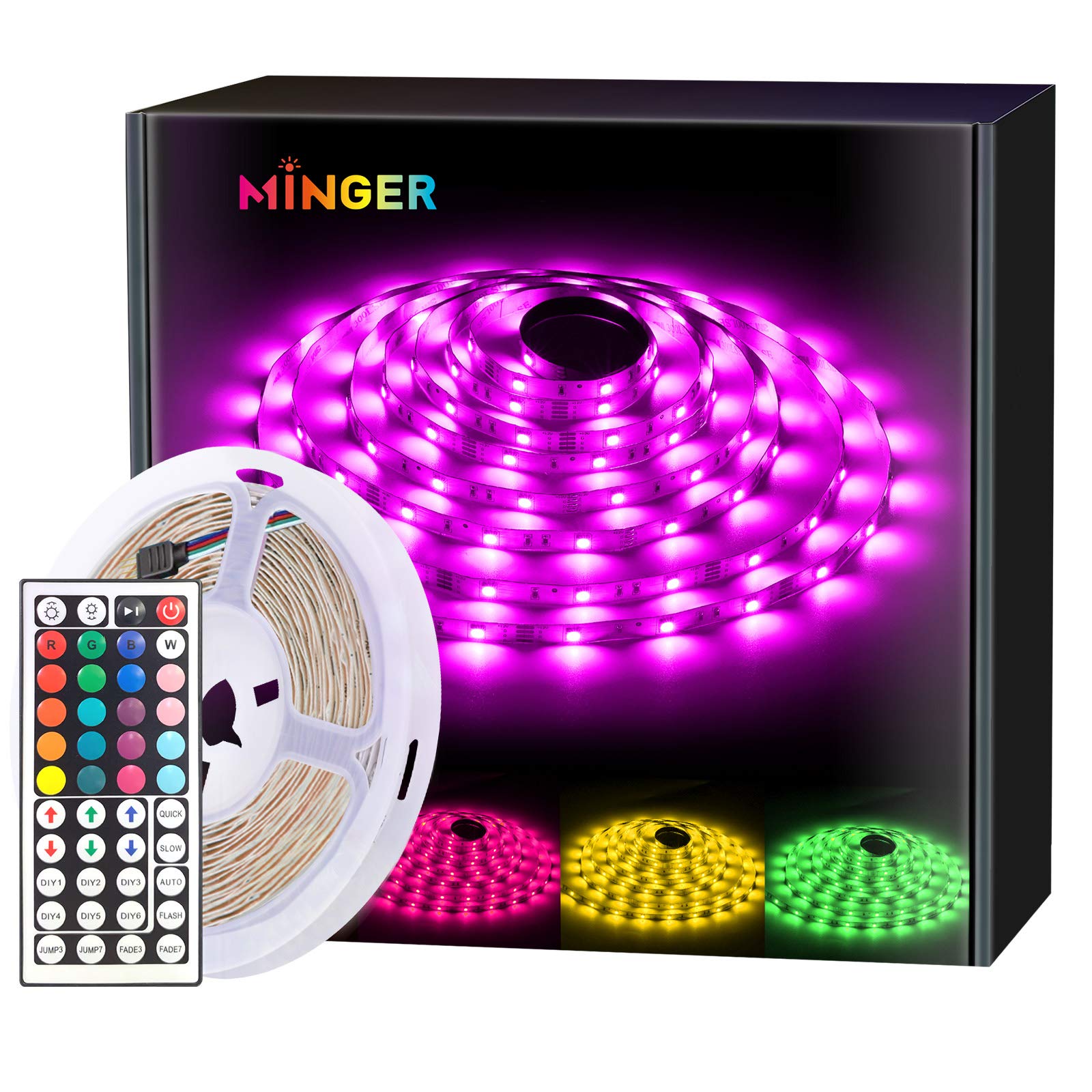 Algopix Similar Product 14 - MINGER RGB LED Strip Lights 164ft