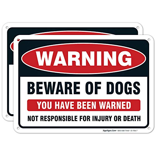 Algopix Similar Product 4 - Beware of Dog Sign  2 Pack  Dog