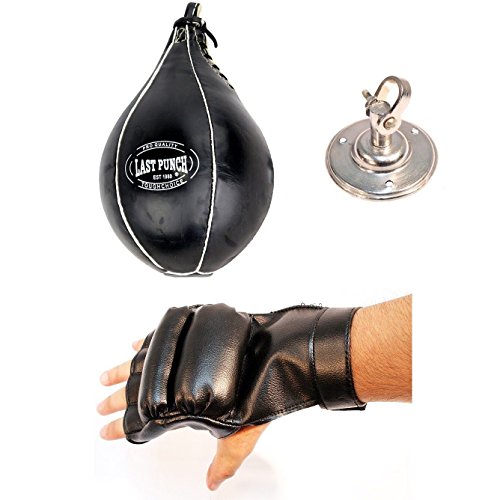 Algopix Similar Product 11 - BOXING SPEEDBALL w FINGERLESS GLOVES 
