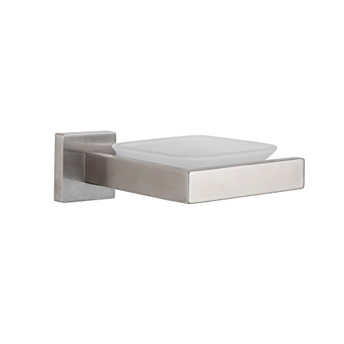Algopix Similar Product 15 - MAYKKE TriBeCa Square Glass Soap Dish