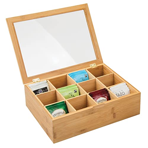 Algopix Similar Product 18 - mDesign Bamboo Tea Storage Organizer