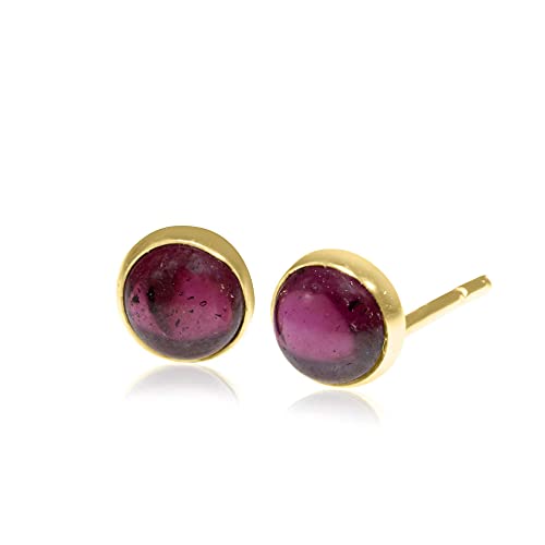 Algopix Similar Product 7 - 14K Gold Red Garnet Stud Earrings  14K