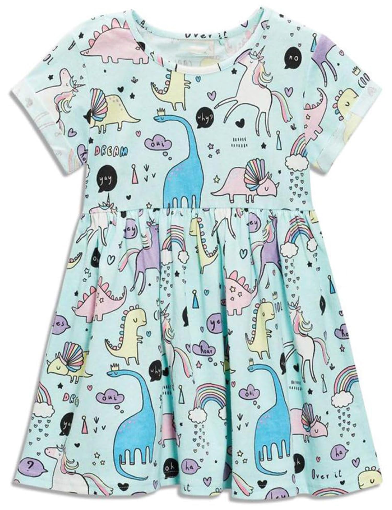 Algopix Similar Product 4 - Toddler Girls Dinosaur Summer Dresses