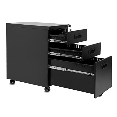 Algopix Similar Product 5 - ModernLuxe 3Drawer Mobile File Cabinet