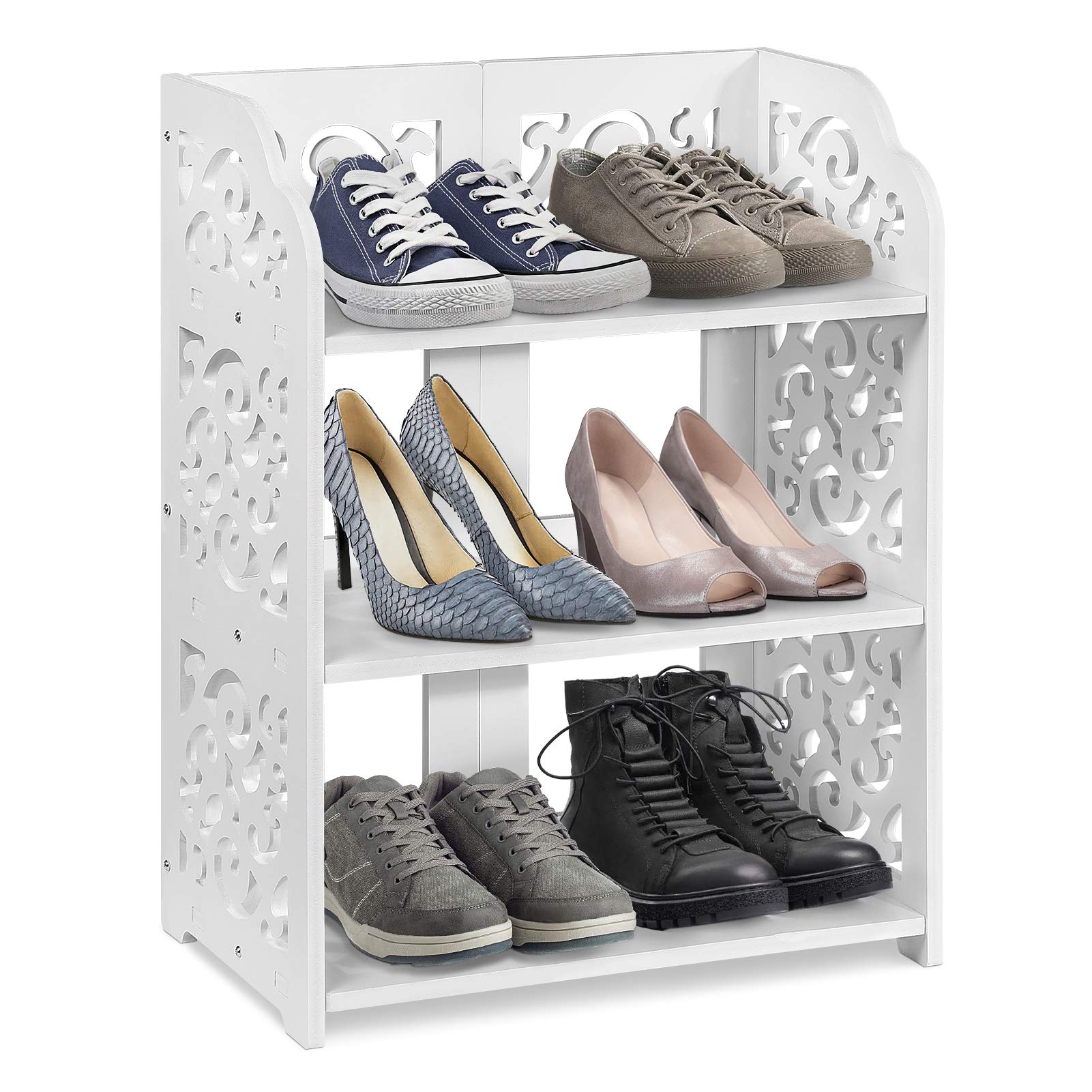 Algopix Similar Product 11 - Estink Shoes Rack White Wood Plastic