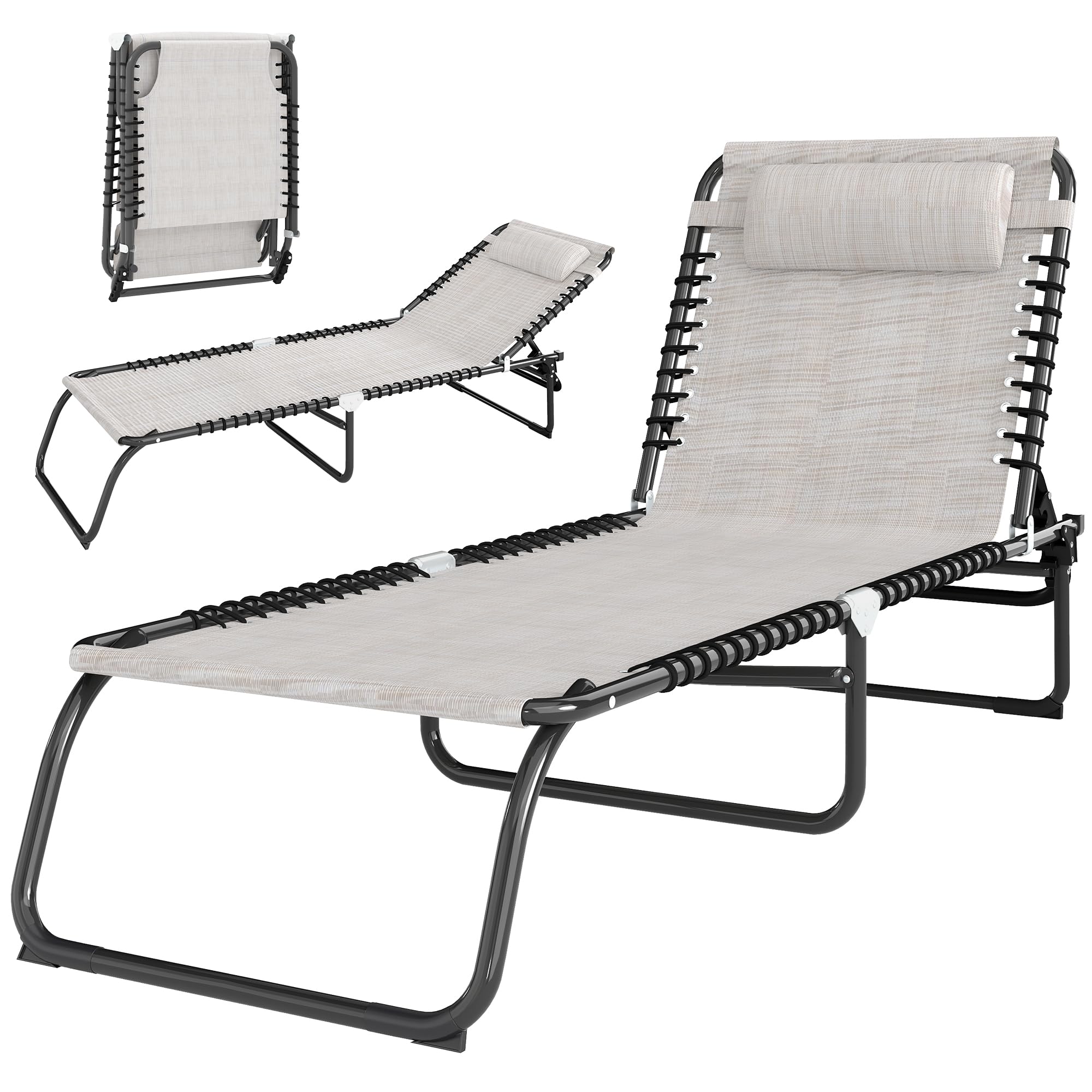 Algopix Similar Product 9 - Outsunny Folding Chaise Lounge Chair
