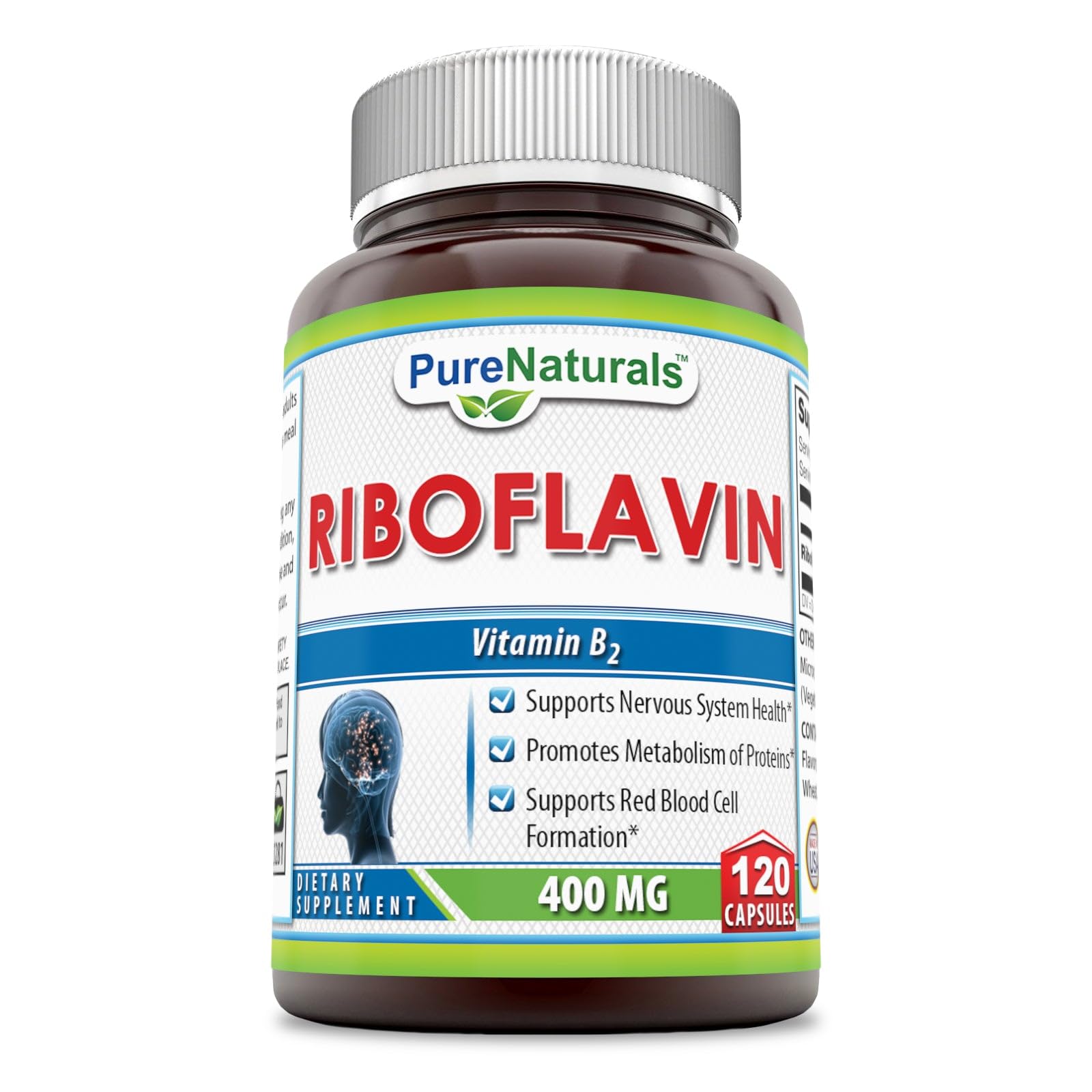 Algopix Similar Product 5 - Pure Naturals Riboflavin 400 Mg 120