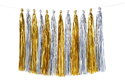 Algopix Similar Product 6 - Meri Meri Gold & Silver Tassel Garland