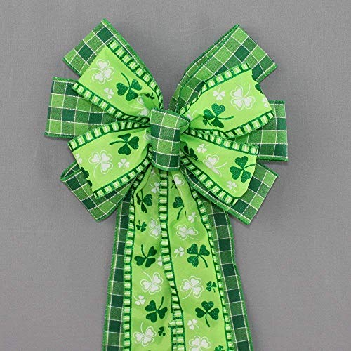 Algopix Similar Product 11 - Shamrock Plaid St Patricks Day Wreath