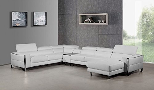 Algopix Similar Product 8 - Divani Casa Arles Modern White Leather