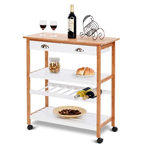 Algopix Similar Product 17 - Giantex Rolling Kitchen Trolley Cart
