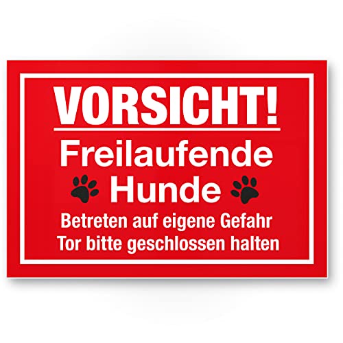 Algopix Similar Product 11 - Vorsicht freilaufende Hunde rot 