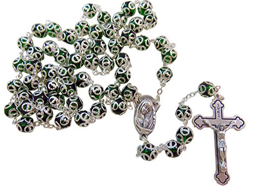 Algopix Similar Product 19 - Catholic Rosary with Metal Capped Green