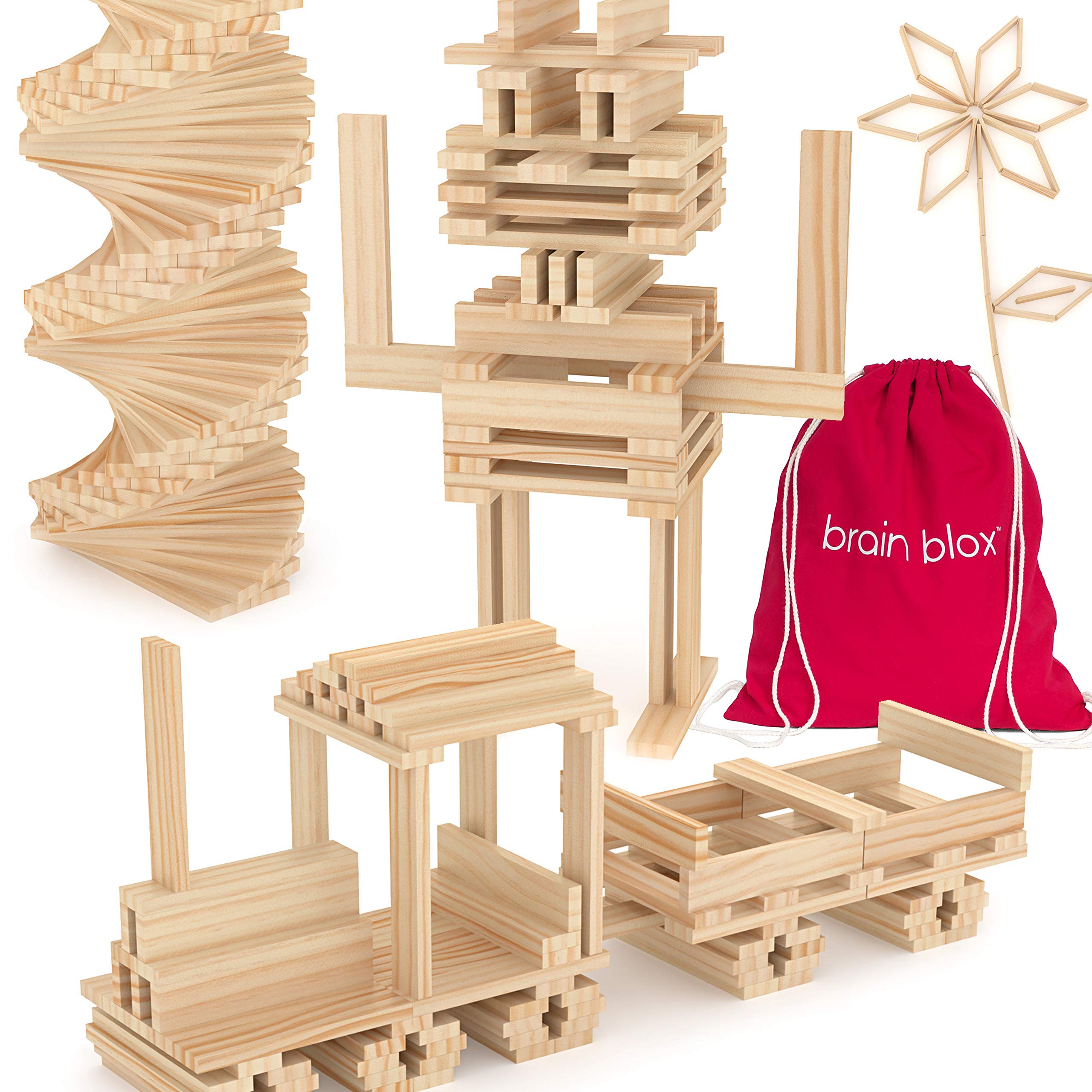 Algopix Similar Product 17 - Brain Blox Natural Wooden Blocks for