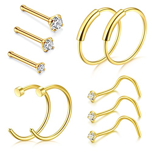 Algopix Similar Product 4 - Nose Ring Hoop DBella 22G 8mm Nose