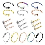 Algopix Similar Product 19 - DBella Nose Ring Hoop 22G Nose Rings