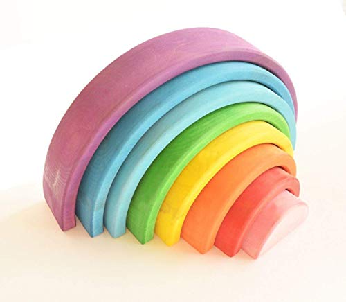 Algopix Similar Product 14 - TOY WOODEN RAINBOW STACKER Montessori