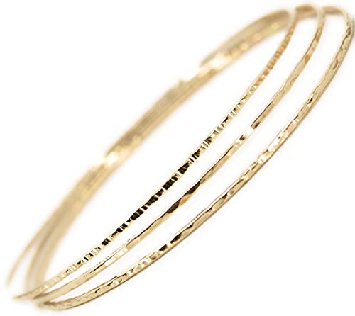Algopix Similar Product 3 - 14k gold filled Bangles hammered slip