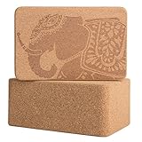 Algopix Similar Product 1 - Cork Wood Yoga Blocks with Premium