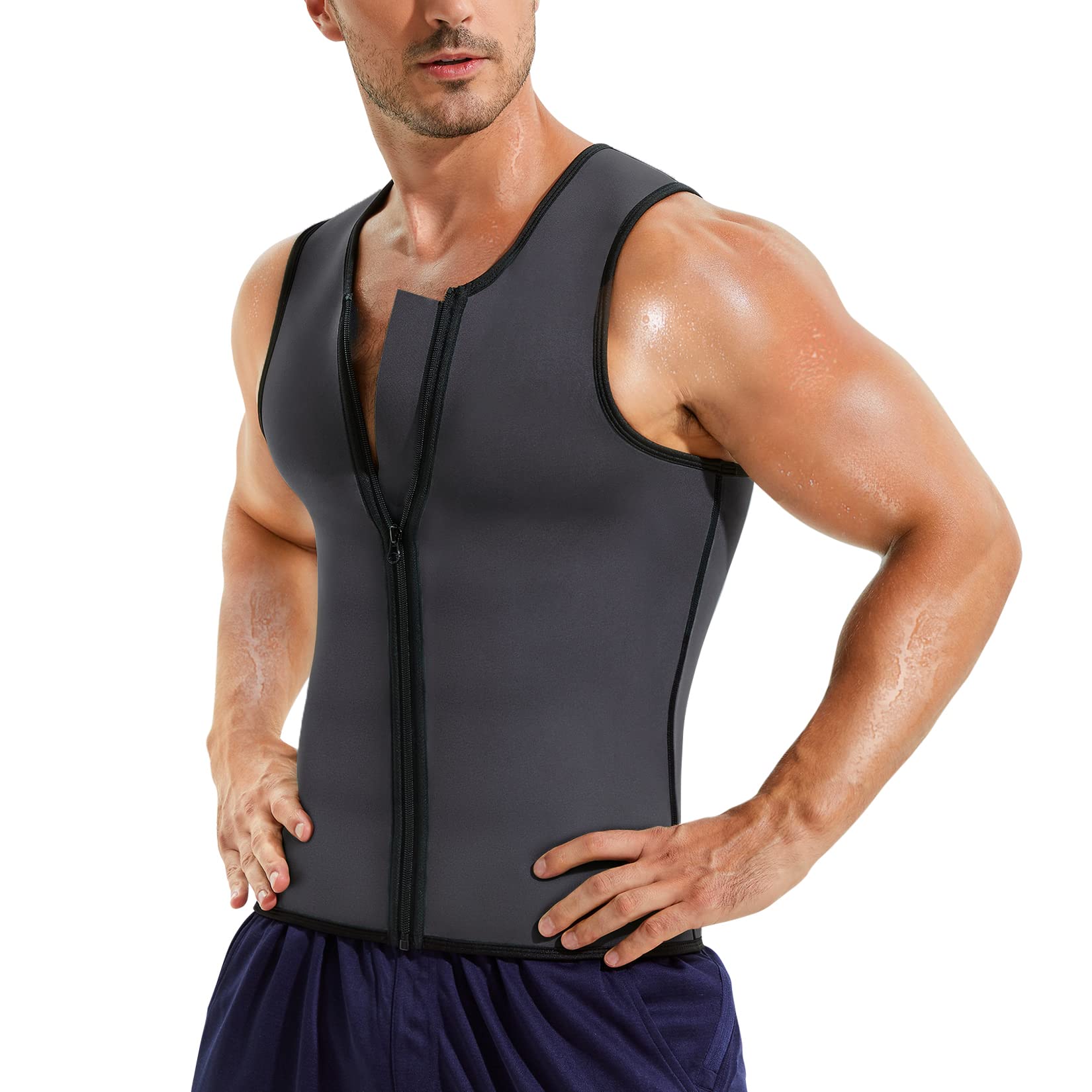 Algopix Similar Product 13 - Men Waist Trainer Vest for Weightloss