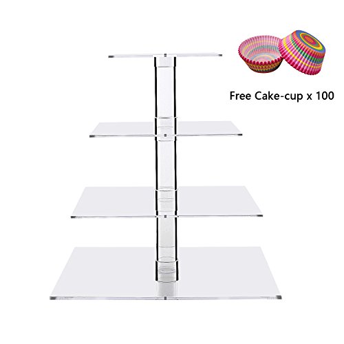 Algopix Similar Product 8 - Square 4Tier Cake and Pastry Tower