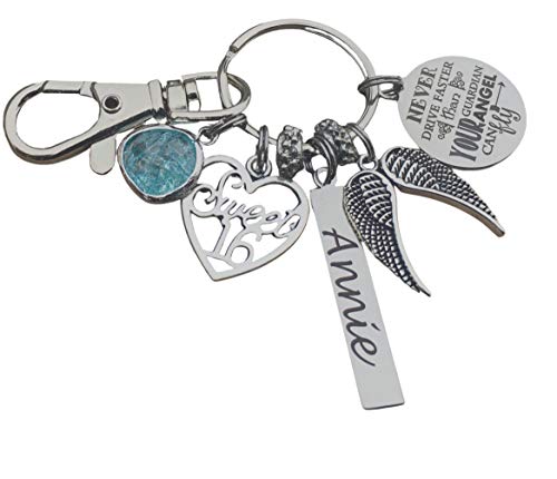Algopix Similar Product 10 - Sweet 16 key chain Never drive faster