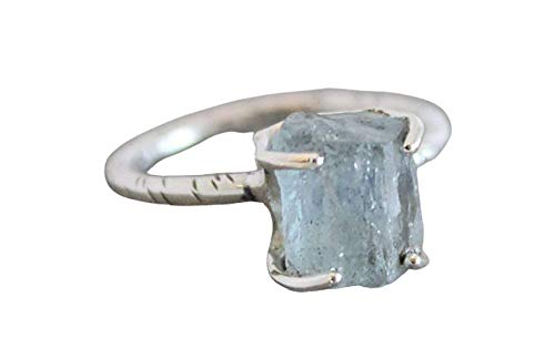 Algopix Similar Product 6 - Raw Aquamarine Gemstone Sterling Silver