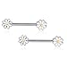 Algopix Similar Product 8 - 14G Cute Daisy Flower Nipple Rings