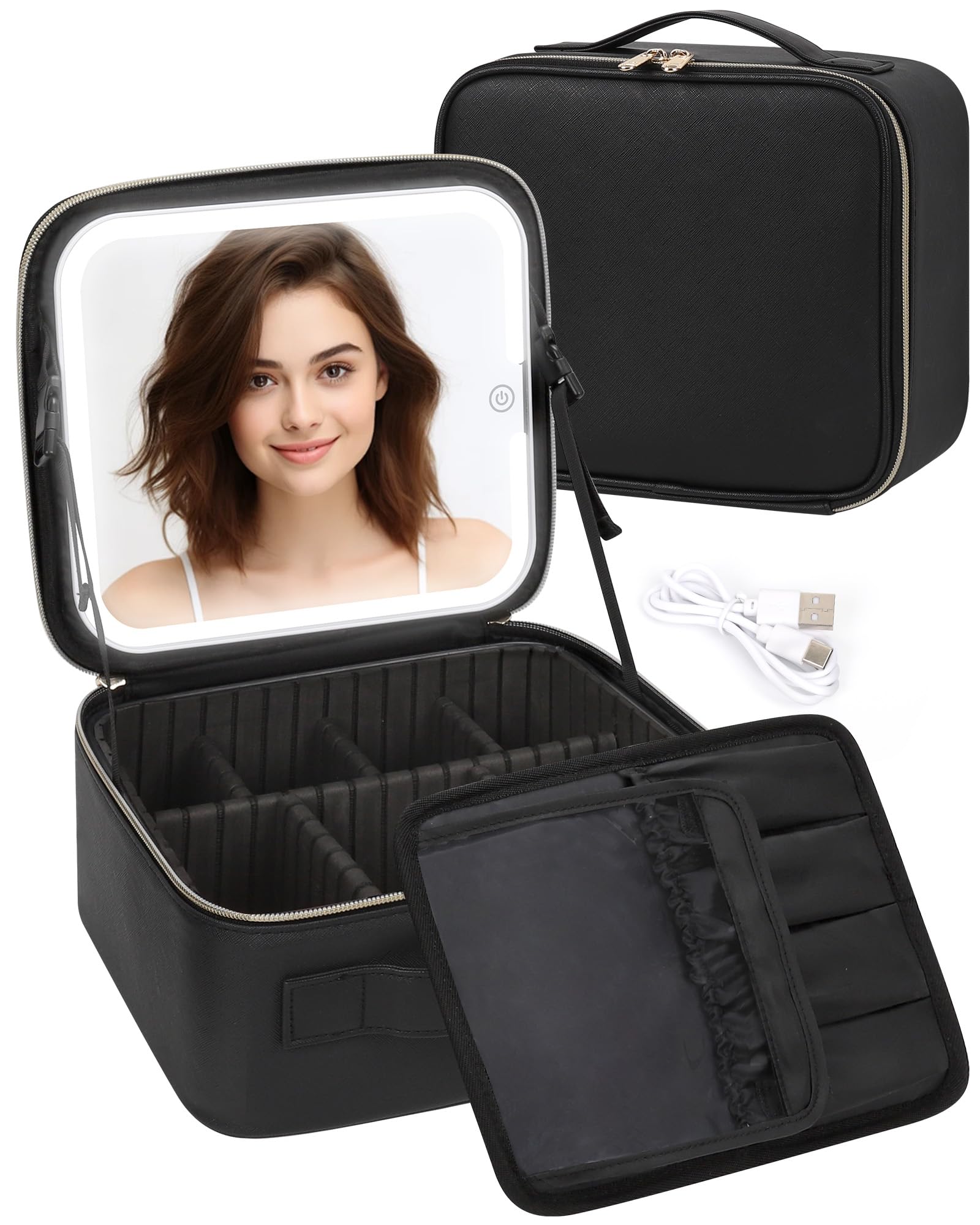 Algopix Similar Product 16 - Makeup Case Cosmetic Bag Travel Makeup