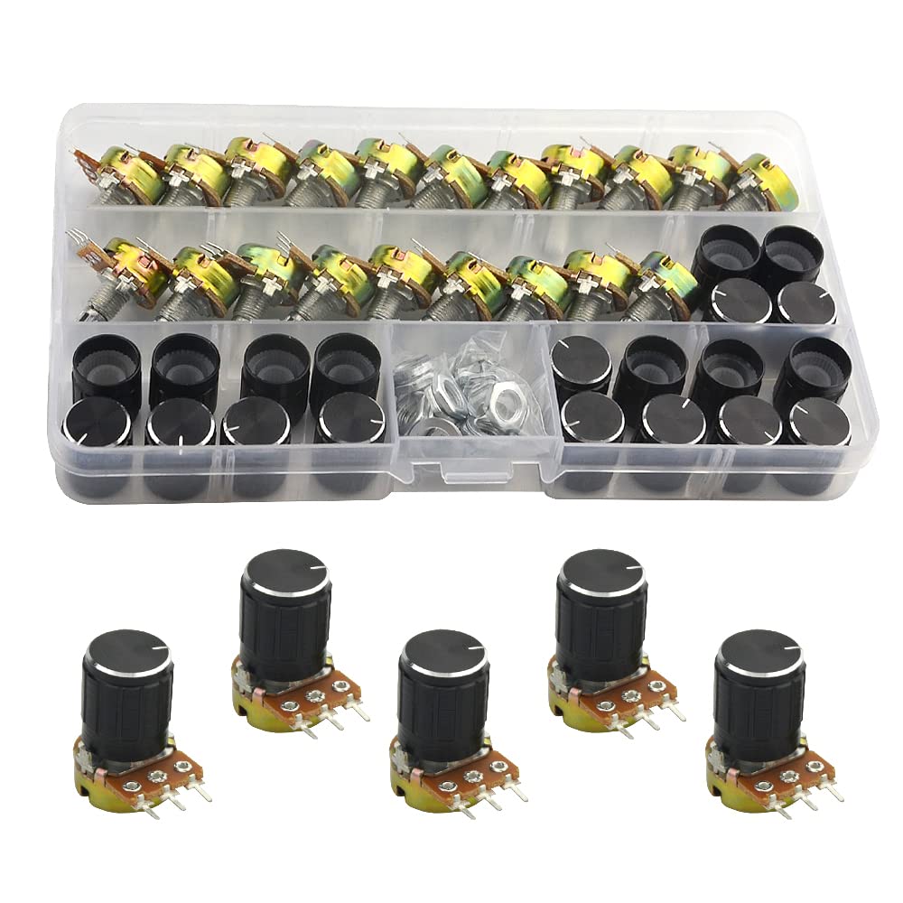 Algopix Similar Product 11 - WMYCONGCONG 20 PCS B10K 10K Ohm Knurled